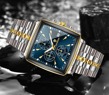 BINBOND™ – Relógio Masculino Esportivo de Luxo Quadrado com Cronógrafo