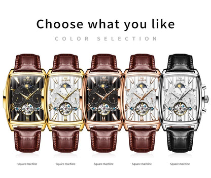 OLEVS™ 6675 – Relógio Masculino Automático Clássico em Couro ou Aço Inoxidável