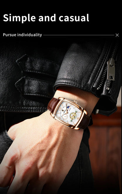 LIGE™ LG8949 – Relógio Automático Mecânico Masculino Tourbillon de Luxo