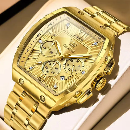 OLEVS™ 5639 – Relógio Masculino Luxo Cronógrafo Tonneau. Design Distinto. Precisão Moderna. Estilo Inconfundível.