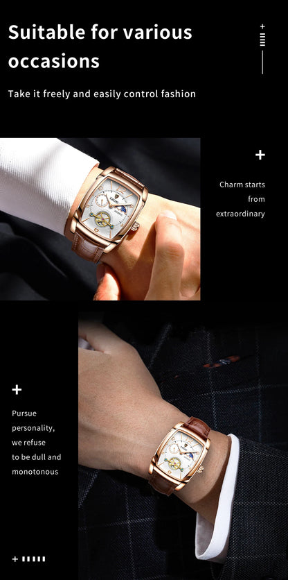 LIGE™ LG8949 – Relógio Automático Mecânico Masculino Tourbillon de Luxo