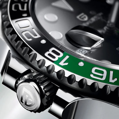 PAGANI DESIGN PD-1662 V2 — Relógio Automático Masculino com Safira, Bisel Cerâmico e 10BAR