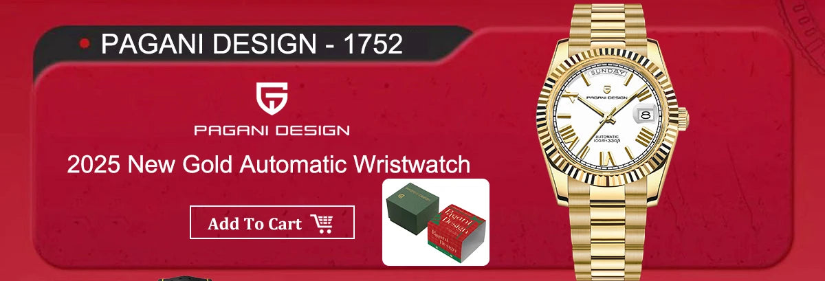 PAGANI DESIGN 2025 — Relógio Mecânico Premium Masculino com Cristal de Safira