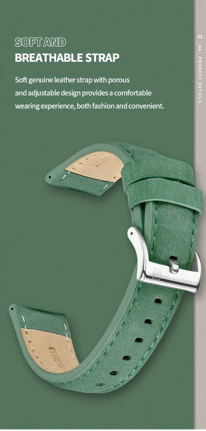 Relógio Masculino NAVIFORCE – Luxo esportivo, couro legítimo, resistente à água, cronógrafo e detalhes em verde.